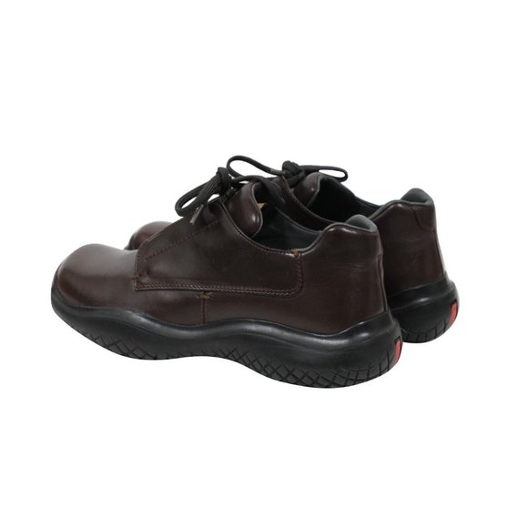 Prada Mens Vintage Chunky Derby US 7 UK 6 Brown Leather AW99 Vibram Square Toe - Picture 5 of 11